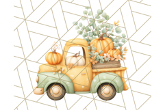 Vintage Truck Pumpkin and Fall Flowers PNG Clipart, Autumn Product Image 2