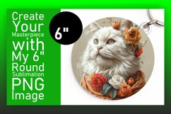 Charming Cat Charm Circle Design Keychain Product Image 1