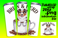 LUXE 20oz Tumbler Wrap Design , Coffee Dog Product Image 1