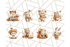 Woodland Autumn Critters PNG Clipart, Cute Fall Animals Product Image 2