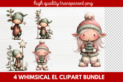 Whimsical Elf Clipart | Cute Christmas Elf PNG Illustration Product Image 1