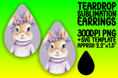Dynamic Teardrop Earrings Artwork PNG , Cute Bunny Product Image 1