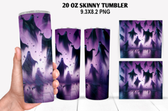 Ghost Skinny Tumbler 20oz Wrap Design, Halloween Tumbler PNG Product Image 1