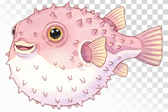 Cute Porcupinefish Spiky Pufferfish Ocean PNG Summer Product Image 1