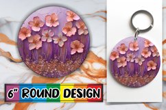 Radiant Petal Leopard Sublimation Circle: Keychain, Coaster Product Image 1