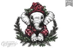 Christmas Elephant Clipart Design - High Quality 300 Dpi Product Image 1