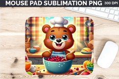 Watercolor Bear Mouse Pad Sublimation - Thanksgiving PNG Product Image 1