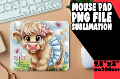 Whimsical Desk Pad Sublimation Ideas, Cute Cow Product Image 1