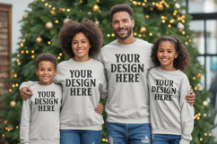 Christmas Family Matching T-Shirt Mockups | Holiday Group Product Image 1