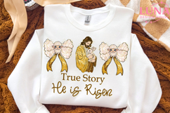 He Is Risen Preppy Gold Foil Easter Png Easter Png Product Image 4