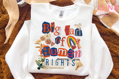 Retro Big Fan of Human Rights PNG, Human Rights Sublimation Product Image 2