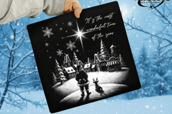 Christmas Reindeer And Santa PNG, Vintage Christmas design Product Image 1