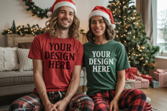 Christmas Comfort color Couple Mockup , Couple mockup Product Image 1