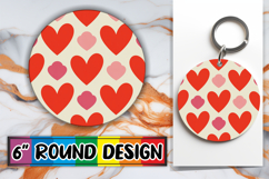 Cheerful Round Coasters PNG, Valentine's Pattern Product Image 1