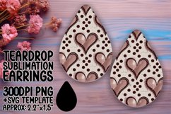 Elegant Teardrop Sublimation Template for Earrings , Heart Product Image 1