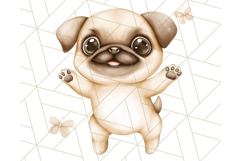 Pug Clipart PNG, Cute Dog Art, Funny Puppy Illustration Png Product Image 2