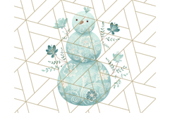 Patterned Snowman Silhouette PNG Clipart Product Image 2