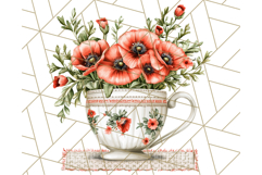 Vintage Floral Teacup Clipart PNG, Blooming Teacups Clip Art Product Image 2