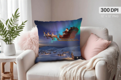 Winter Christmas Wonderland PNG Pillow, Winter Pillow Design Product Image 1