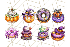 Halloween Donut Clipart PNG, Cute Spooky Doughnut Art Product Image 6