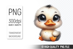 Cute Duck Clipart PNG, Printable Animals, Wildlife Design Product Image 1