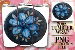 Spring Denim Floral Tumbler Design 20oz Product Image 1