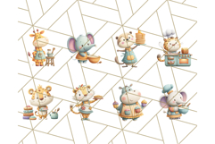 Cozy Safari Baking Animals PNG, Cute Jungle Kitchen Art Product Image 2