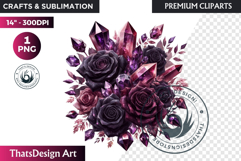 Dark flowers, wedding Florals PNG, Dark Romance Clipart Product Image 1