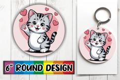 Whimsical Circle Ornaments PNG Design, Cat Valentin's Day Product Image 1