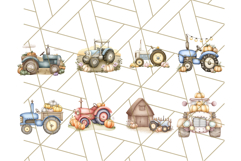 Fall Tractor Clipart PNG, Vintage Tractors With Pumpkins Product Image 2