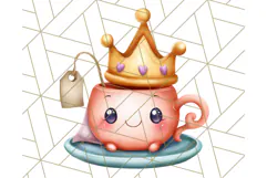 Princess Tea Party PNG Clipart with Teacups & Fancy Treats Product Image 2