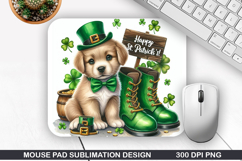 Dog Mouse Pad Sublimation, St. Patrick&#039;s Mouse Pad PNG Product Image 1