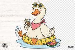 Summer Silly Goose Clipart PNG Product Image 1