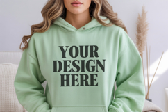 Dark Heather Gildan 18500 Hoodie Mockup ,Cozy Unisex Sweatsh Product Image 1