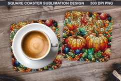 Pumpkin Coaster Sublimation, Halloween Coaster PNG Design Product Image 1