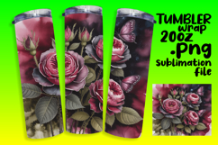 DIY 20oz Tumbler Wrap File , Flowers Product Image 1