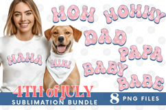 American Mama Papa 4th of July USA Cat Dog Paw DTF Bundle Product Image 1
