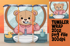 CHARMING 20oz Tumbler Template , Cute Bear Product Image 1