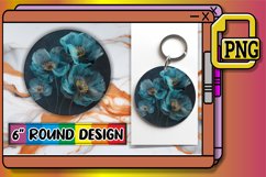 Floral Fancy Sublimation Options - Keychain &amp; Car Coaster Product Image 1