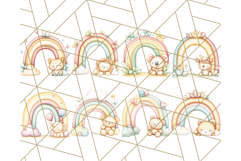 Pastel Plushie Rainbow Clipart PNG, Nursery Baby Animals Png Product Image 2