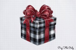 Red Black Glitter Plaid Clipart PNG Product Image 1