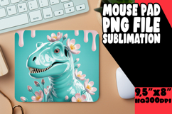 Cheerful MOUSE PAD Sublimation PNG, Cute Dino Product Image 1