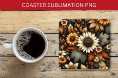 square coaster - sunflowers pattern Product Image 1