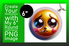 Creative Keychain Round Design PNG , 3D Emoji Product Image 1