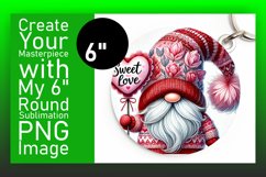 Whimsical Round Design Keychain PNG , Gnomes Product Image 1
