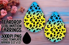 Chic Gradient Leopard Print Teardrop Earring Wrap PNG Product Image 1