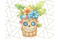 Tropical Tiki Friends PNG Clipart, Cute Summer Art Product Image 2