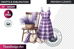 Lavender Clipart PNG, French Country Botanical sublimation Product Image 1