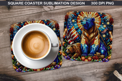 Dog Coaster Sublimation, 4th Of July Coaster PNG Product Image 1