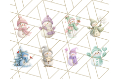 Pastel Snowman Clipart PNG, Cute Soft Winter Graphics Product Image 6